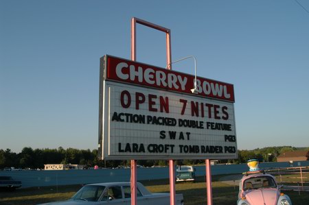 Cherry Bowl Drive-In Theatre - Marquee (newer photo)